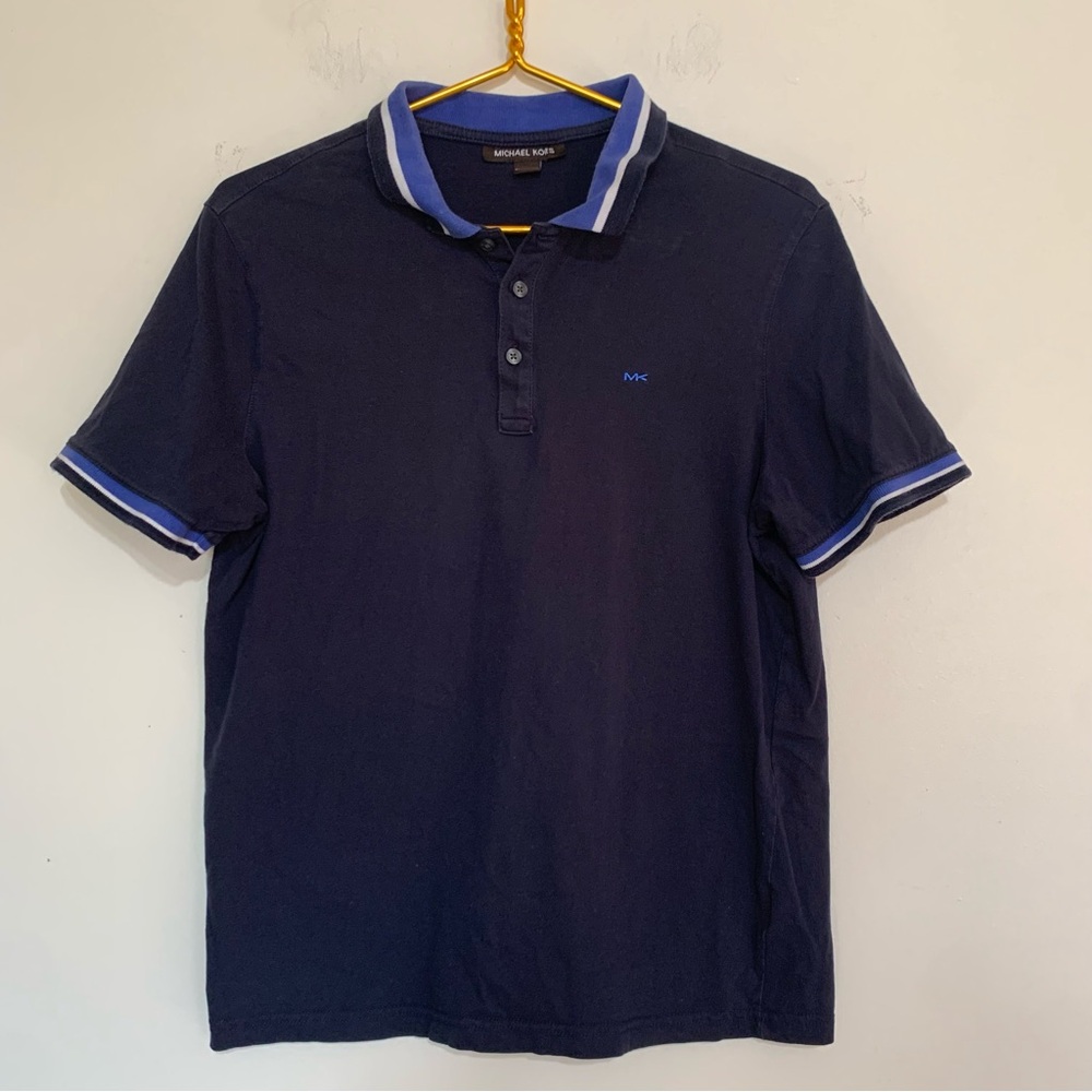 Michael Kors men's navy blue cotton polo shirt Size Medium